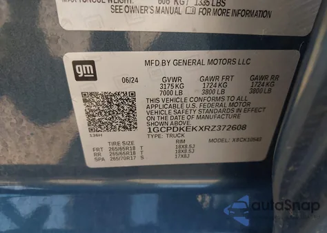 2024 Chevrolet Silverado 1500 4Wd Short Bed Lt With 2Fl from USA, damaged, VIN 1GCPDKEKXRZ372608